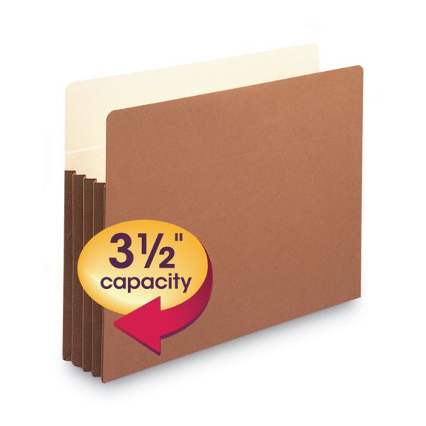 Redrope Drop-Front File Pockets with Fully Lined Gussets, 3.5" Expansion, Letter Size, Redrope, 10/Box - Image 6