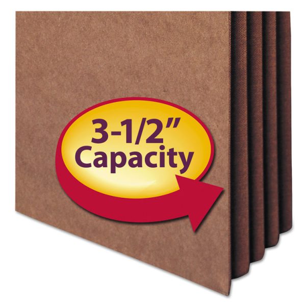Redrope TUFF Pocket Drop-Front File Pockets with Fully Lined Gussets, 3.5" Expansion, Letter Size, Redrope, 10/Box - Image 4