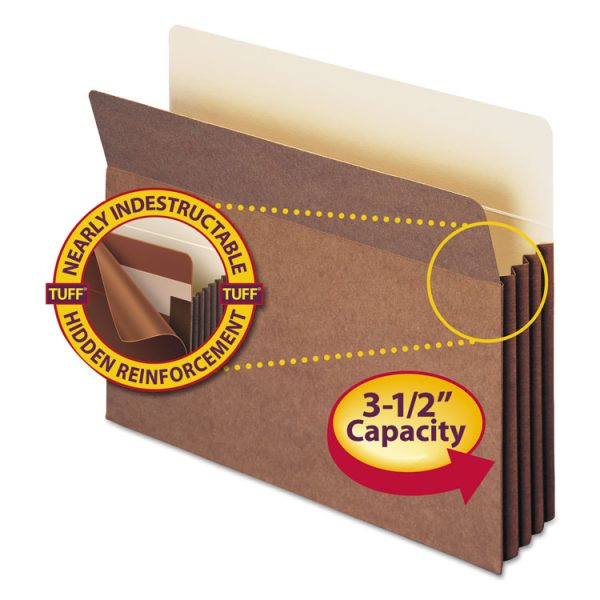 Redrope TUFF Pocket Drop-Front File Pockets with Fully Lined Gussets, 3.5" Expansion, Letter Size, Redrope, 10/Box - Image 3
