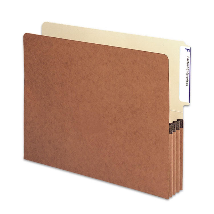 Redrope Drop-Front End Tab File Pockets, 3.5" Expansion, Letter Size, Redrope, 10/box - Image 2