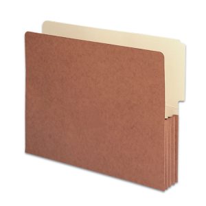 Redrope Drop-Front End Tab File Pockets, 3.5" Expansion, Letter Size, Redrope, 10/box