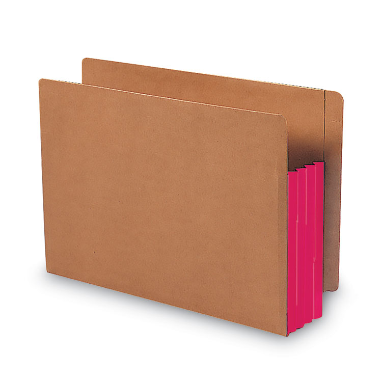 Redrope Drop-Front End Tab File Pockets, Fully Lined 6.5" High Gussets, 3.5" Expansion, Letter Size, Redrope/Red, 10/Box - Image 2