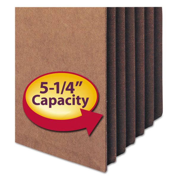 Redrope Drop-Front File Pockets with Fully Lined Gussets, 5.25" Expansion, Legal Size, Redrope, 10/Box - Image 2