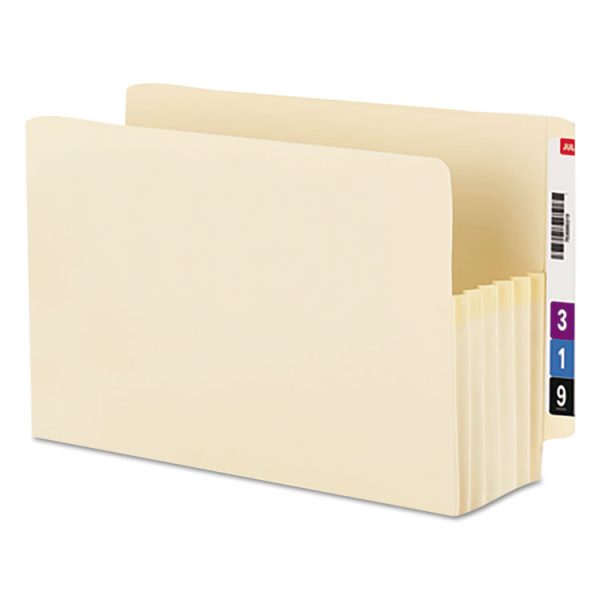 Manila End Tab Tuff Pockets, 5.25" Expansion, Letter Size, Manila, 10/box