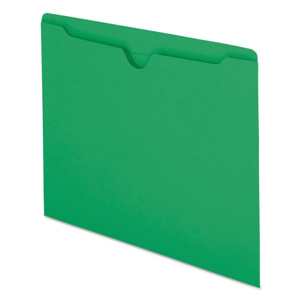 Colored File Jackets With Reinforced Double-Ply Tab, Straight Tab, Letter Size, Green, 100/box - Image 2