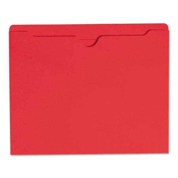 Colored File Jackets With Reinforced Double-Ply Tab, Straight Tab, Letter Size, Red, 100/box - Image 3