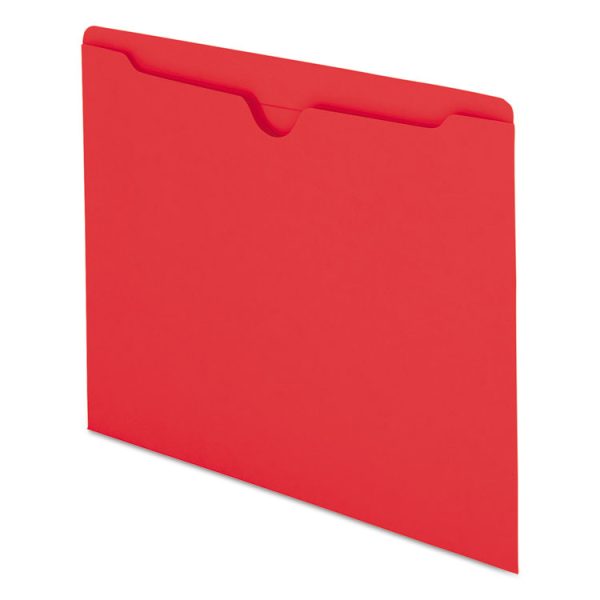 Colored File Jackets With Reinforced Double-Ply Tab, Straight Tab, Letter Size, Red, 100/box - Image 2