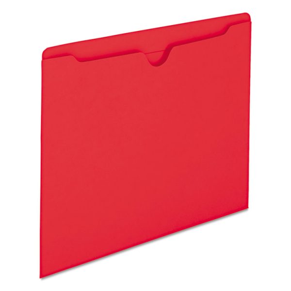 Colored File Jackets With Reinforced Double-Ply Tab, Straight Tab, Letter Size, Red, 100/box - Image 5