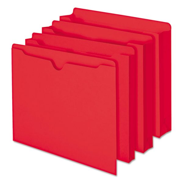 Colored File Jackets With Reinforced Double-Ply Tab, Straight Tab, Letter Size, Red, 100/box - Image 4