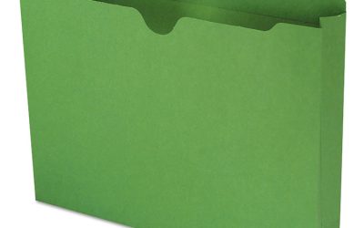 Colored File Jackets With Reinforced Double-Ply Tab, Straight Tab, Letter Size, Green, 50/box