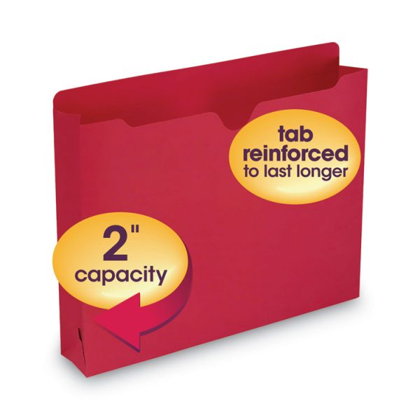 Colored File Jackets With Reinforced Double-Ply Tab, Straight Tab, Letter Size, Red, 50/box - Image 7