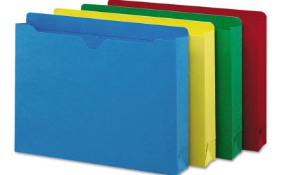 Colored File Jackets With Reinforced Double-Ply Tab, Straight Tab, Letter Size, Assorted Colors, 50/box