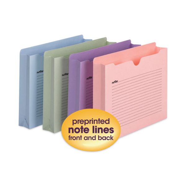 Notes File Jackets, Straight Tab, 2" Expansion, Letter Size, Assorted Colors, 12/Pack - Image 2