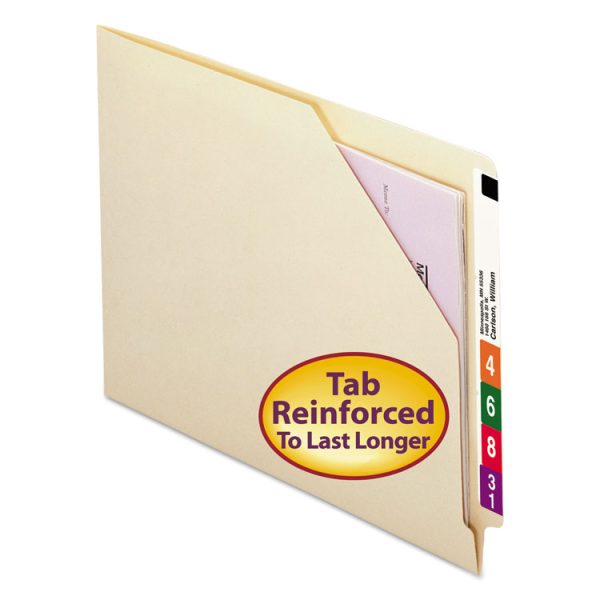 End Tab Jackets With Reinforced Tabs, Straight Tab, Letter Size, 11-Pt Manila, 100/box - Image 7