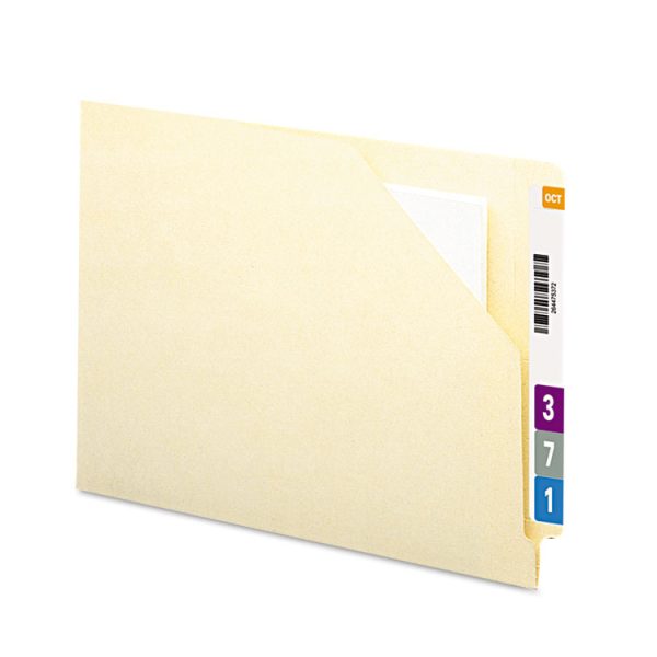 End Tab File Jacket With Antimicrobial Product Protection, Shelf-Master Reinforced Straight Tab, Letter Size, Manila, 100/box - Image 2