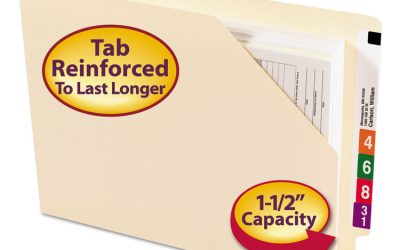 End Tab Jackets With Reinforced Tabs, Straight Tab, Letter Size, 14-Pt Manila, 50/box