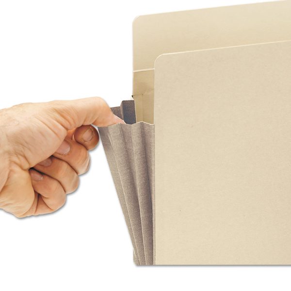 Manila End Tab File Pockets with Tyvek-Lined Gussets, 3.5" Expansion, Legal Size, Manila, 10/Box - Image 5