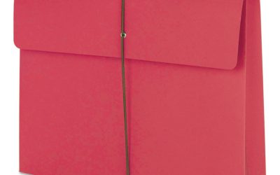 Expanding Wallet with Elastic Cord, 2″ Expansion, 1 Section, Elastic Cord Closure, Letter Size, Red, 10/Box