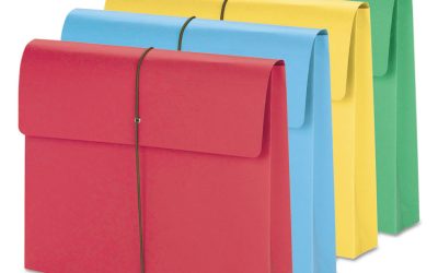 Expanding Wallet with Elastic Cord, 2″ Expansion, 1 Section, Elastic Cord Closure, Letter Size, Assorted Colors, 50/Box