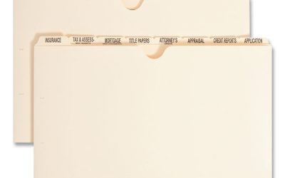 Pressboard Mortgage Folder Dividers, Pre-Printed, 1 Fastener, Legal Size, Manila, 7 Dividers/Set, 12 Sets