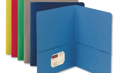 Two-Pocket Folder, Textured Paper, 100-Sheet Capacity, 11 X 8.5, Assorted, 25/box