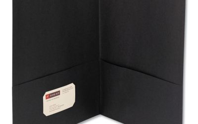 Two-Pocket Folder, Textured Paper, 100-Sheet Capacity, 11 X 8.5, Black, 25/box