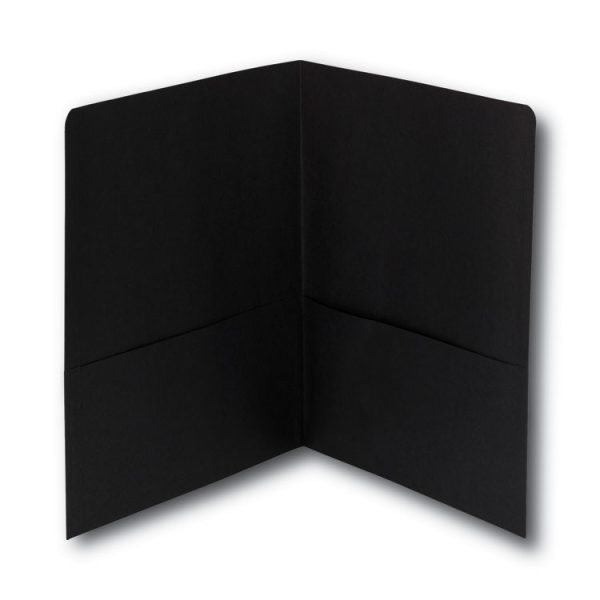 Two-Pocket Folder, Textured Paper, 100-Sheet Capacity, 11 X 8.5, Black, 25/box - Image 2