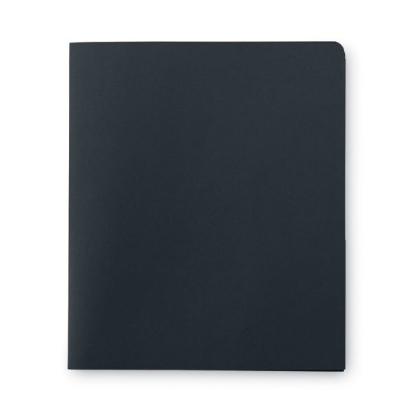 Two-Pocket Folder, Textured Paper, 100-Sheet Capacity, 11 X 8.5, Black, 25/box - Image 3