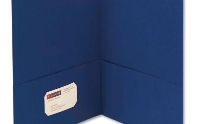 Two-Pocket Folder, Textured Paper, 100-Sheet Capacity, 11 X 8.5, Dark Blue, 25/box