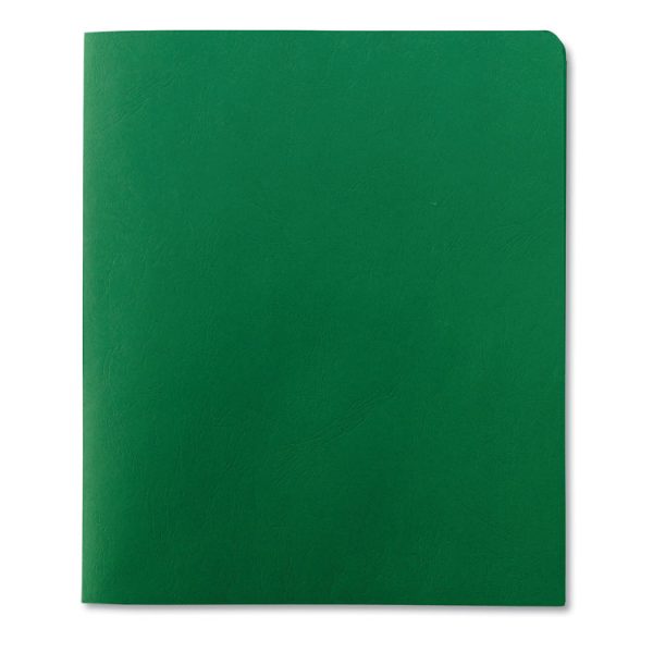 Two-Pocket Folder, Textured Paper, 100-Sheet Capacity, 11 X 8.5, Green, 25/box - Image 2