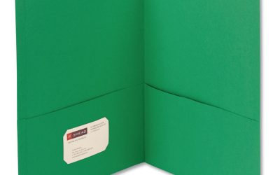 Two-Pocket Folder, Textured Paper, 100-Sheet Capacity, 11 X 8.5, Green, 25/box