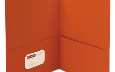 Two-Pocket Folder, Textured Paper, 100-Sheet Capacity, 11 X 8.5, Orange, 25/box