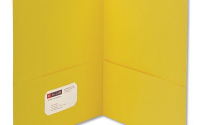 Two-Pocket Folder, Textured Paper, 100-Sheet Capacity, 11 X 8.5, Yellow, 25/box