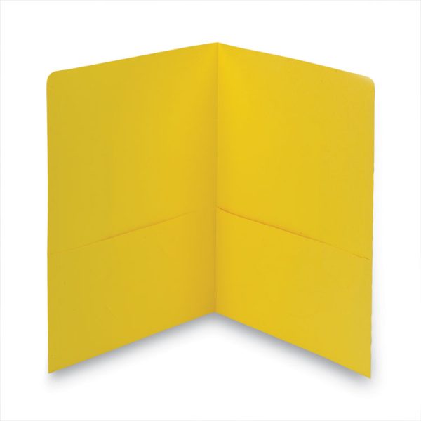 Two-Pocket Folder, Textured Paper, 100-Sheet Capacity, 11 X 8.5, Yellow, 25/box - Image 2