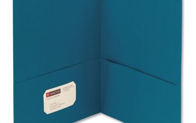 Two-Pocket Folder, Textured Paper, 100-Sheet Capacity, 11 X 8.5, Teal, 25/box