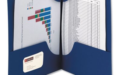 Lockit Two-Pocket Folder, Textured Paper, 100-Sheet Capacity, 11 X 8.5, Dark Blue, 25/box