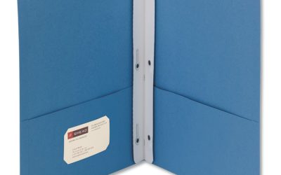 2-Pocket Folder With Tang Fastener, 0.5″ Capacity, 11 X 8.5, Blue, 25/box