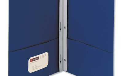 2-Pocket Folder With Tang Fastener, 0.5″ Capacity, 11 X 8.5, Dark Blue, 25/box