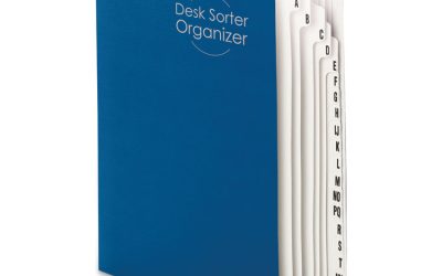 Deluxe Expandable Indexed Desk File/Sorter, Reinforced Tabs, 20 Dividers, Alpha Index, Letter Size, Dark Blue Cover