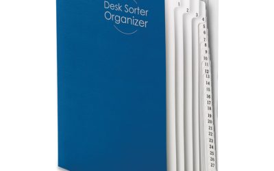 Deluxe Expandable Indexed Desk File/Sorter, 31 Dividers, Date Index, Letter Size, Dark Blue Cover