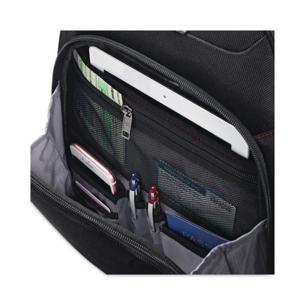 Xenon 3 Laptop Backpack, Fits Devices Up to 15.6", Ballistic Polyester, 12 x 8 x 17.5, Black - Image 2