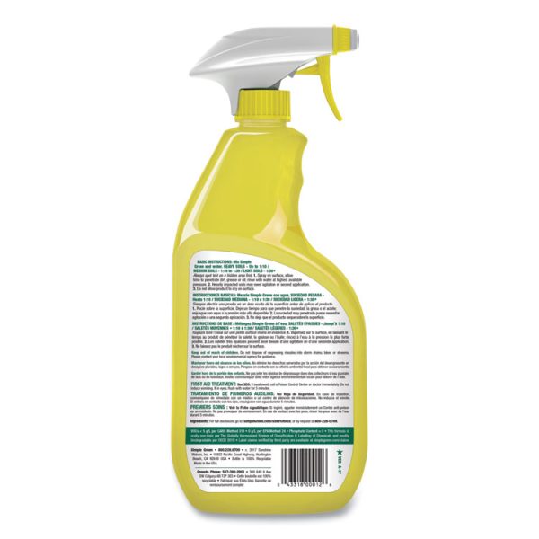 Industrial Cleaner And Degreaser, Concentrated, Lemon, 24 Oz Spray Bottle, 12/carton - Image 2