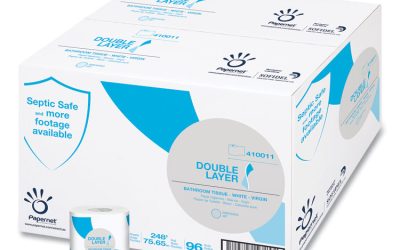 Double Layer Toilet Tissue, Septic Safe, 1-Ply, White, Virgin, 850 Sheets/Roll, 96 Rolls/Carton