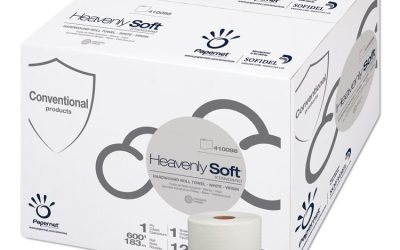 Heavenly Soft Hardwound Paper Towel, Standard, 1-Ply, 7.8″ x 600 ft, White, 12 Rolls/Carton