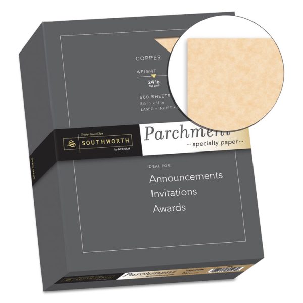 Parchment Specialty Paper, 24 lb Bond Weight, 8.5 x 11, Copper, 500/Box - Image 2