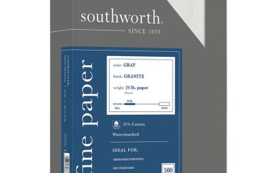 Granite Specialty Paper, 24 lb Bond Weight, 8.5 x 11, Gray, 500/Ream