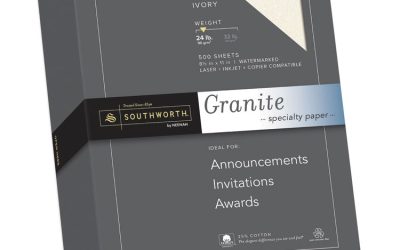 Granite Specialty Paper, 24 lb Bond Weight, 8.5 x 11, Ivory, 500/Ream