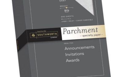 Parchment Specialty Paper, 24 lb Bond Weight, 8.5 x 11, Gray, 500/Ream