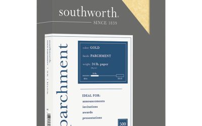 Parchment Specialty Paper, 24 lb Bond Weight, 8.5 x 11, Gold, 500/Ream