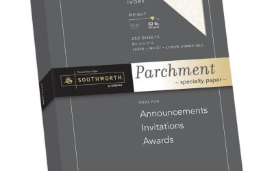 Parchment Specialty Paper, 32 lb Bond Weight, 8.5 x 11, Ivory, 250/Pack
